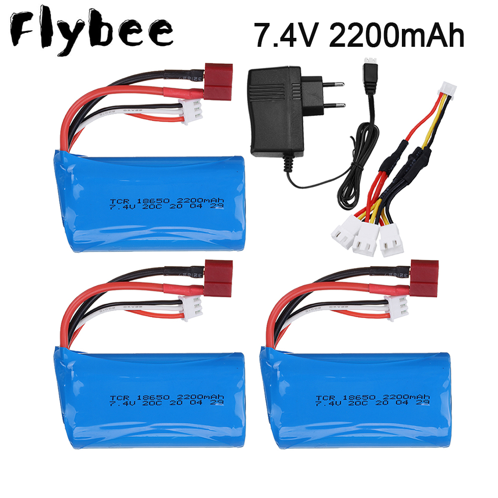 Rc Helicopter Parts - Baterai 7.4 V 2200mAh 18650 Lipo