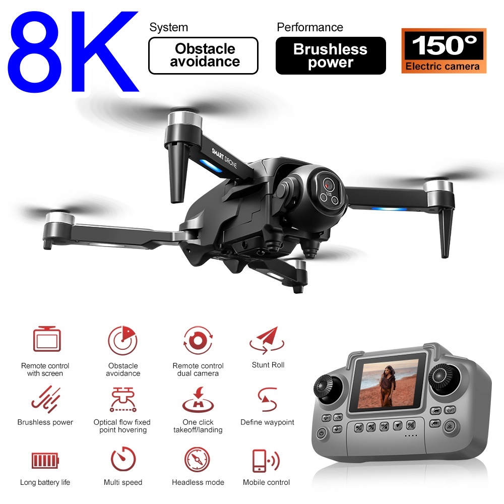 Rc Helicopter Large - Drone Brushless 8K Dengan HD 150