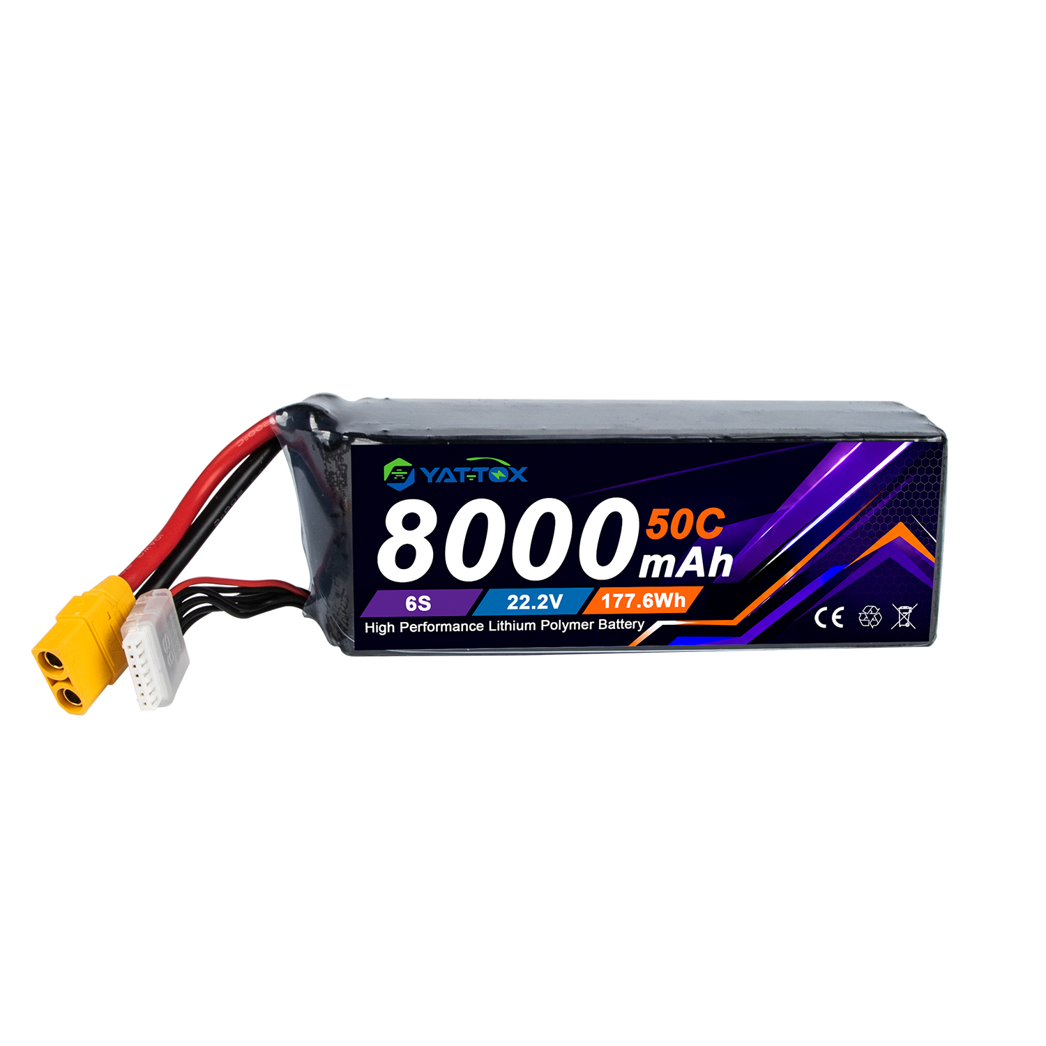 Rc Helicopter Large - Baterai LiPo Yattox 6S 8000mAh 50C